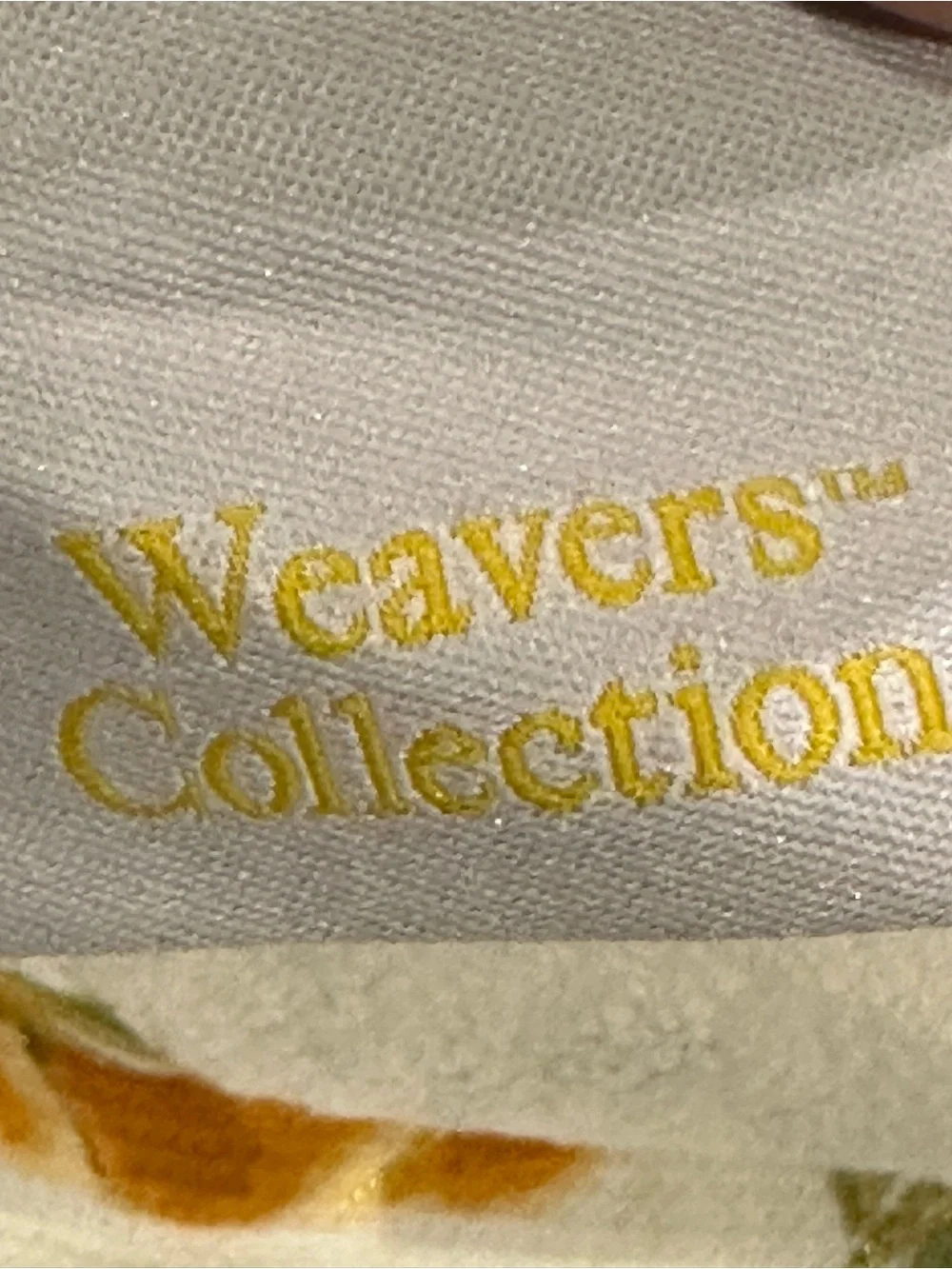 White Pumpkin Print Kitchen Towel with Gold Accents